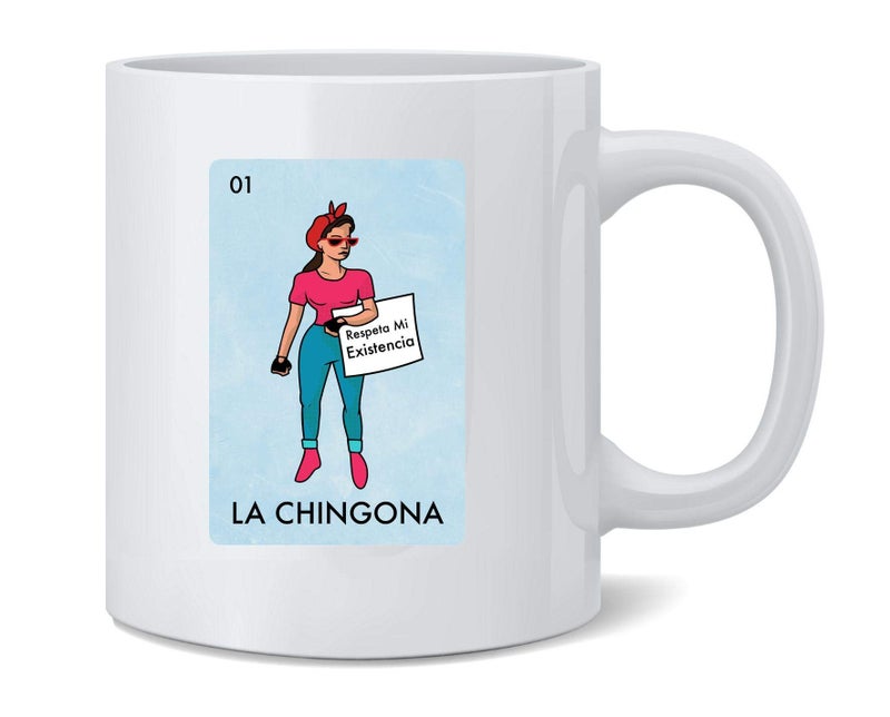 Poster Foundry Chingona Mexican Lottery Parody Feminist Latina Mug 12oz - Image 1